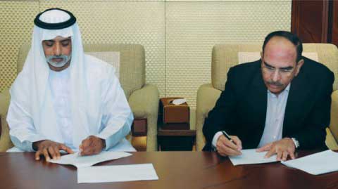 ملک ریاض اور شیخ نیہان مبارک النیہان کے درمیان دستخط ہونے والی یاداشت کی تصویر